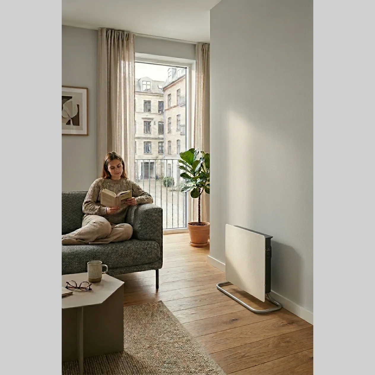 Radiateur électrique portable Inertia 3 en 1 avec support en acier inoxydable